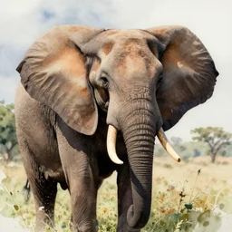 elephant head watercolor