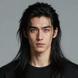 portrait of tall, 3 3 - year - old handsome man with long dirty black hair, and grey eyes, wearing black clothes, no beard, hyper realistic face, beautiful eyes, character art, art by mark brooks, hyperdetailed, cryengine, trending on artstation, digital art