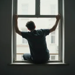 “the man by the window scary panting”