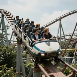 a photo taken from a rollercoaster, cinematic