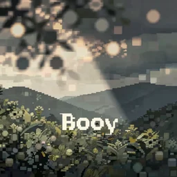 bokeh with muted colors, pixel art