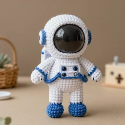a crochet astronaut