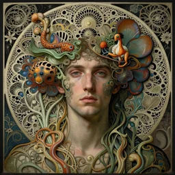 detailed realistic beautiful manul portrait by jean delville, gustave dore, iris van herpen and marco mazzoni, art forms of nature by ernst haeckel, art nouveau, symbolist, visionary, gothic, neo - gothic, pre - raphaelite, fractal lace, intricate alien botanicals, ai biodiversity, surreality, hyperdetailed ultrasharp octane render