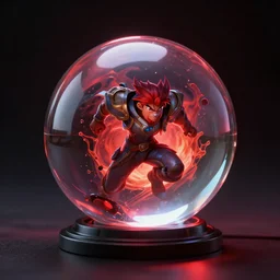 refractive transparent clear glass orb, red spotlight, dark lighting, reflective surface, unreal engine in the style of league of legends splash art, trending on artstation hq, digital art, 4 k, uhd, high quality