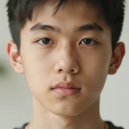 close up face male portrait 15 years old