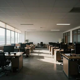 an empty office after everyone has moved out