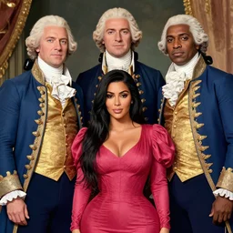 the kardashians dressed like the founding fathers. digital art by eugene de blaas, ross tran, and nasreddine dinet, vibrant color scheme, intricately detailed, in the style of romanticism. artstation, greg rutkowski