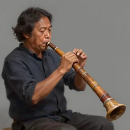 playing a didgeridoo artstation