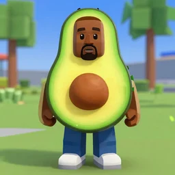 kanye west as an avocado in roblox