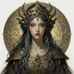 a portrait of a  anthropomorphic an ancient cthulhu goddess,  D&D, fantasy, intricate, highly detailed, digital painting, artstation, concept art, smooth, sharp focus, illustration, art by caravaggio and artgerm and greg rutkowski and alphonse mucha
