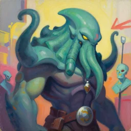 greg manchess portrait painting of cthulhu as overwatch character, medium shot, asymmetrical, profile picture, organic painting, sunny day, matte painting, bold shapes, hard edges, street art, trending on artstation, by huang guangjian and gil elvgren and sachin teng