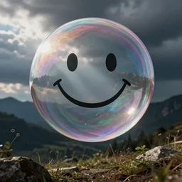 smiling gum bubble