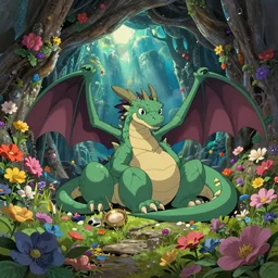 a wholesome animation key shot of hollow earth, dragon resting, colorful, studio ghibli, pixar and disney animation, sharp, rendered in unreal engine 5, anime key art by greg rutkowski, bloom, dramatic lighting, volumetric lighting