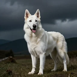 white swiss shepherd, short hair, dog