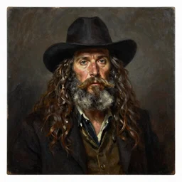 A portrait of Davy Jones, dark colors, oil painting
