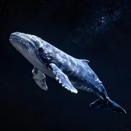 portrait of space whale on a dark night sky in space, flying across the universe, oniric, dreamy, beautiful, highly detailed, realistic, cinematic, elegant, dynamic composition, art by christian riese lassen