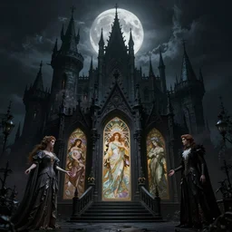 realm of the nameless night of the castle of dread desire, intricate artwork by melissa houpert, josan gonzalez, artgerm, edmund leighton, alphonse mucha, greg rutkowski, majestic, cinematic, dramatic lighting, gothic moonlight, mysterious, octane render, unreal engine, trending on artstation 8 k
