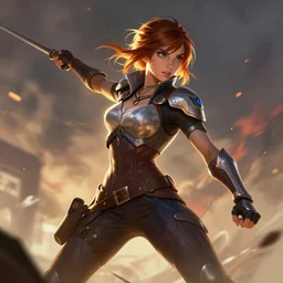 katniss everdeen as an apex legends character digital illustration portrait design by, mark brooks and brad kunkle detailed, gorgeous lighting, wide angle action dynamic portrait