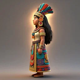 full body side profile painted cartoony portrait, ancient indigenous mochica queen, d & d, gloomhaven, matte painting concept art, art nouveau, beautifully backlit, swirly vibrant color lines, fantastically gaudy, aesthetic octane render, 8 k hd resolution, by ilya kuvshinov and cushart krentz and gilleard james