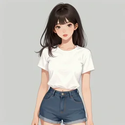 sam yang style digital art of a girl
