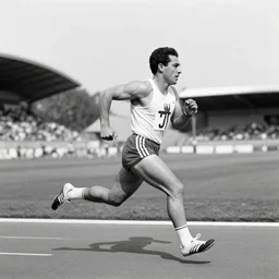 Kirby running in the olympics, Black and White photography by Jacques Henri Lartigue. HQ