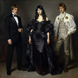 a high fashion studio dramatic portrait of anime maya ali mage, painting by gaston bussiere, craig mullins, j. c. leyendecker