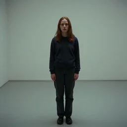 7 0 s film still from a horror movie featuring a person suffering from treacher collins syndrome standing alone in a liminal space, kodachrome, cinecolor, cinestill, photorealism, cinematic, film grain, film texture, vhs recording