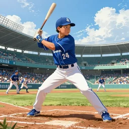 a young baseball player in koshien stadium, blue sky and white clouds, the feeling of summer, intricate, highly detailed, digital painting, artstation, concept art, sharp focus, illustration, global illumination, radiant light, art by rossdraws, tom bagshaw, lois van baarle, greg rutkowski and alphonse mucha, 8 k
