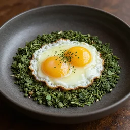 Green eggs and ham, food photography, michelin star, 8k,