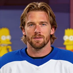 a closeup photorealistic photograph of wayne gretzky as an actor in a scene in the show the simpsons. bright scene. fine detail. this 4 k hd image is trending on artstation, featured on behance, well - rendered, extra crisp, features intricate detail, epic composition and the style of unreal engine.