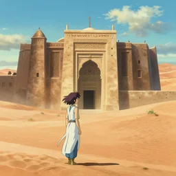 an arabian palace in the desert by makoto shinkai