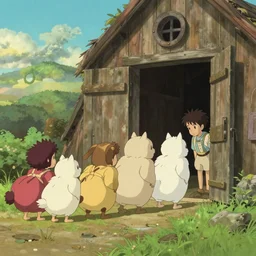 Animals lining up to enter Noah's ark by Studio Ghibli - n 6